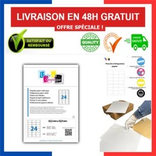 2400 étiquettes adhésives 63,5 x 33,9 mm imprimante 100 planches