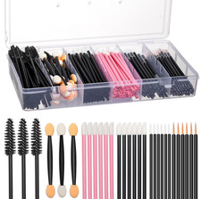 300Pcs Disposable Makeup Tool Kit,Brow Brush/Mascara Brush/Lip Applicators/Eyesh
