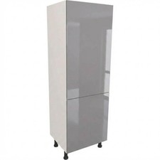 Fully Assembled 600mm Gloss Dust Grey 70-30 Fridge Freezer Larder Unit