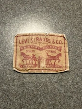 Vintage Levi’s Strauss And Company Leather Logo Sew On Patch Weathered Distress