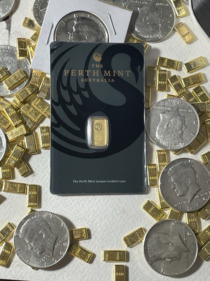 #ad 1 Gram The Perth Mint Australia Gold Bar 999.9 Fine in Assay $300.00