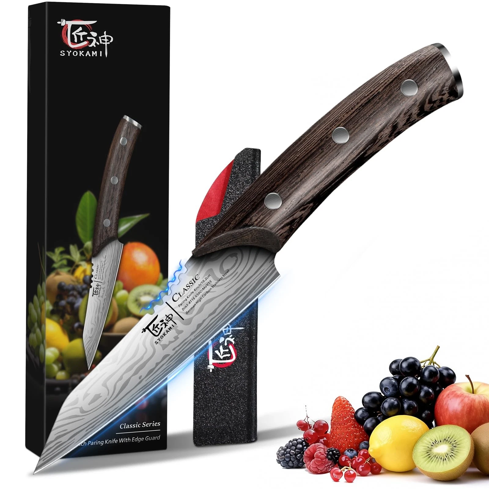 4 inch Paring with cover, chef , Japanese style High Carbon Stainless Steel S...