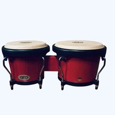 Cosmic Percussion by LP Latin Percussion Red Bongos w/ 8.25"  7" Rawhide Skins