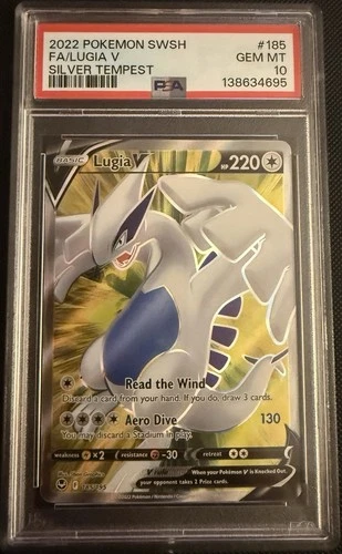 2022 Pokemon SWSH Silver Tempest FA Lugia V #185 PSA 10