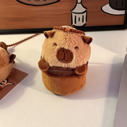 Small Wallets Lovely Capybara Change Purse Plush Coin Purse Pendant Storage Bag - Picture 2 of 10