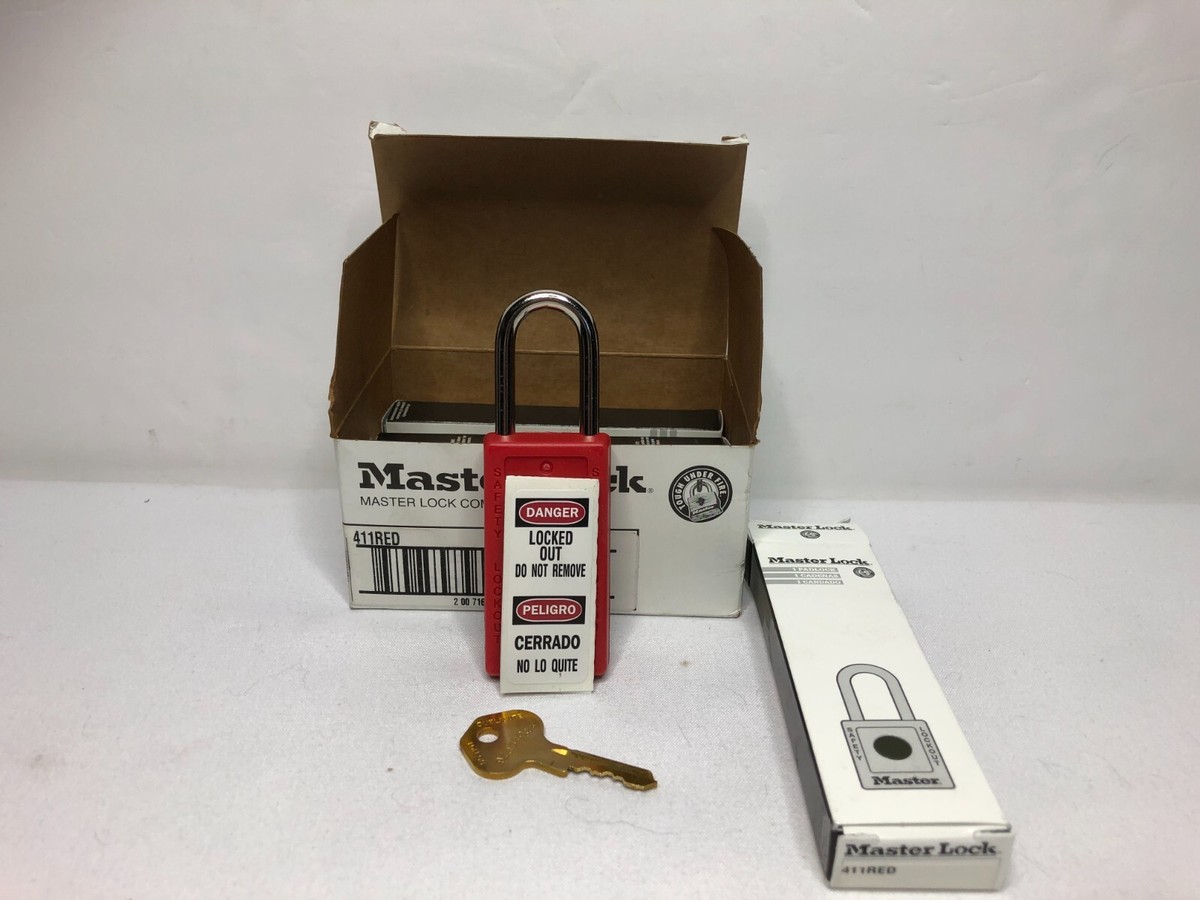 MASTER LOCK 411 RED Zenex Safety Lockout Padlock 1-1/2