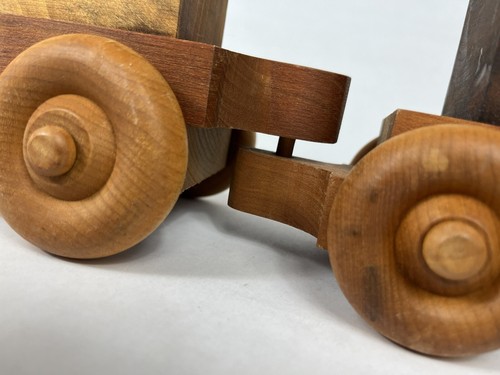 Two Vintage Handmade Wooden Toy Train Pieces 9” X 5.5” - Picture 5 of 6