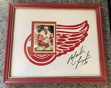 Martin Lapointe Autograph Pinnacle trading card #128 Custom framed Red Wing Nice
