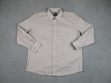 Jos A Bank Traveler Dress Shirt Adult Extra Large Brown Check Button Up Mens 