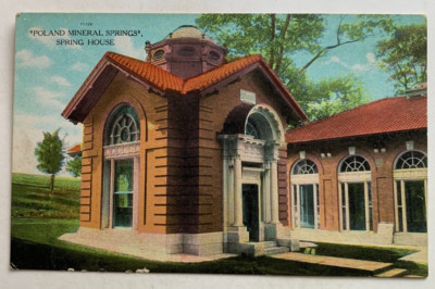 ca 1900s ME Postcard Maine Poland Mineral Springs Spring House building Teich