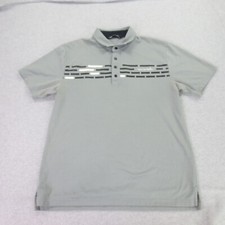 Travis Mathew Polo Shirt Men Large Gray Black Outdoors Golf Office Casual Tower