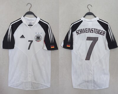 adidas ドイツ代表 サッカーシャツ EURO 2004 Vintage Germany Euro 2004 Jersey Sz.S Schweinsteiger #7 White Home