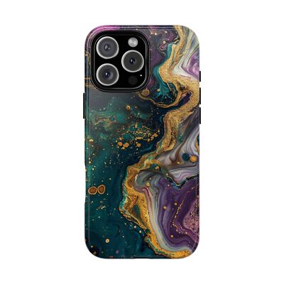 Phone Ink - iPhone | Galaxy | Pixel Case - Purple Green Gold Marble
