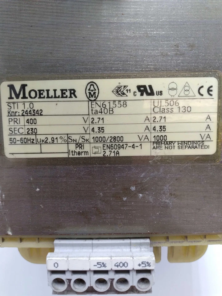 ТРАНСФОРМАТОР MOELLER 046895 ПРОТЕСТИРОВАН  - Изображение 2 из 4