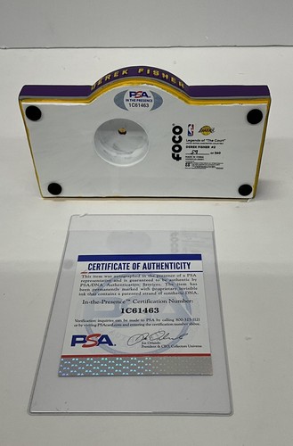 DEREK FISHER SIGNED LAKERS LIMITED FOCO BOBBLEHEAD "5X NBA CHAMP" PSA 1C61463 - Picture 6 of 6