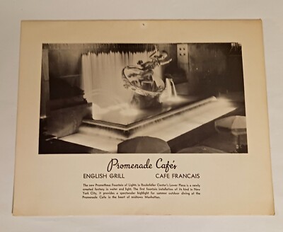 NY Promenade Cafes 1959 Menu Rockefeller Center English Grill Cafe Francais