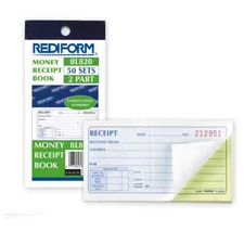 Rediform Money Receipt Book 2-Part Carbonless 50 Sets 2-3/4"X5" Office Store
