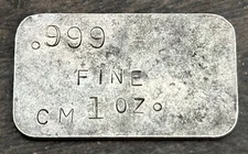 Rare 1 Oz Crabtree Mint Vintage Silver Bar Paradise, CA Toned Ingot