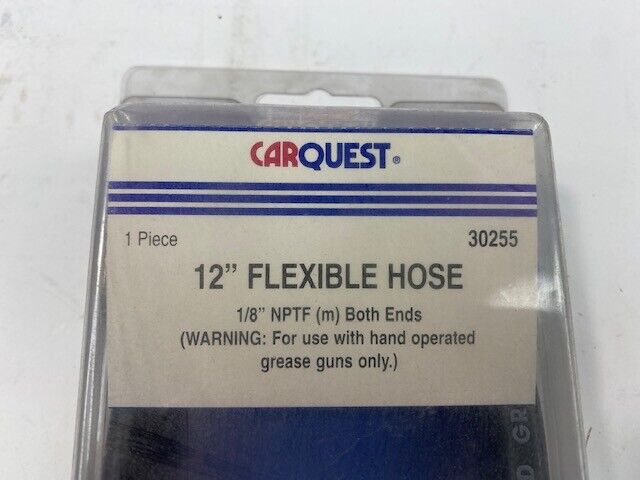 Carquest 30255 12" Flexible Hose 1/8" NPTF (m) Both Ends Grease Gun