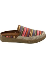 MUK LUKS Jute Wrapped Street Mules Bright Stripe