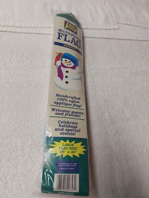 New Meadow Creek Sculpted Flag Snowman 28''x40'' Christmas Winter Holiday 