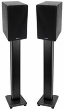 Pair Rockville RockShelf 64B Black 6.5" Home Bookshelf Speakers 36" Stands