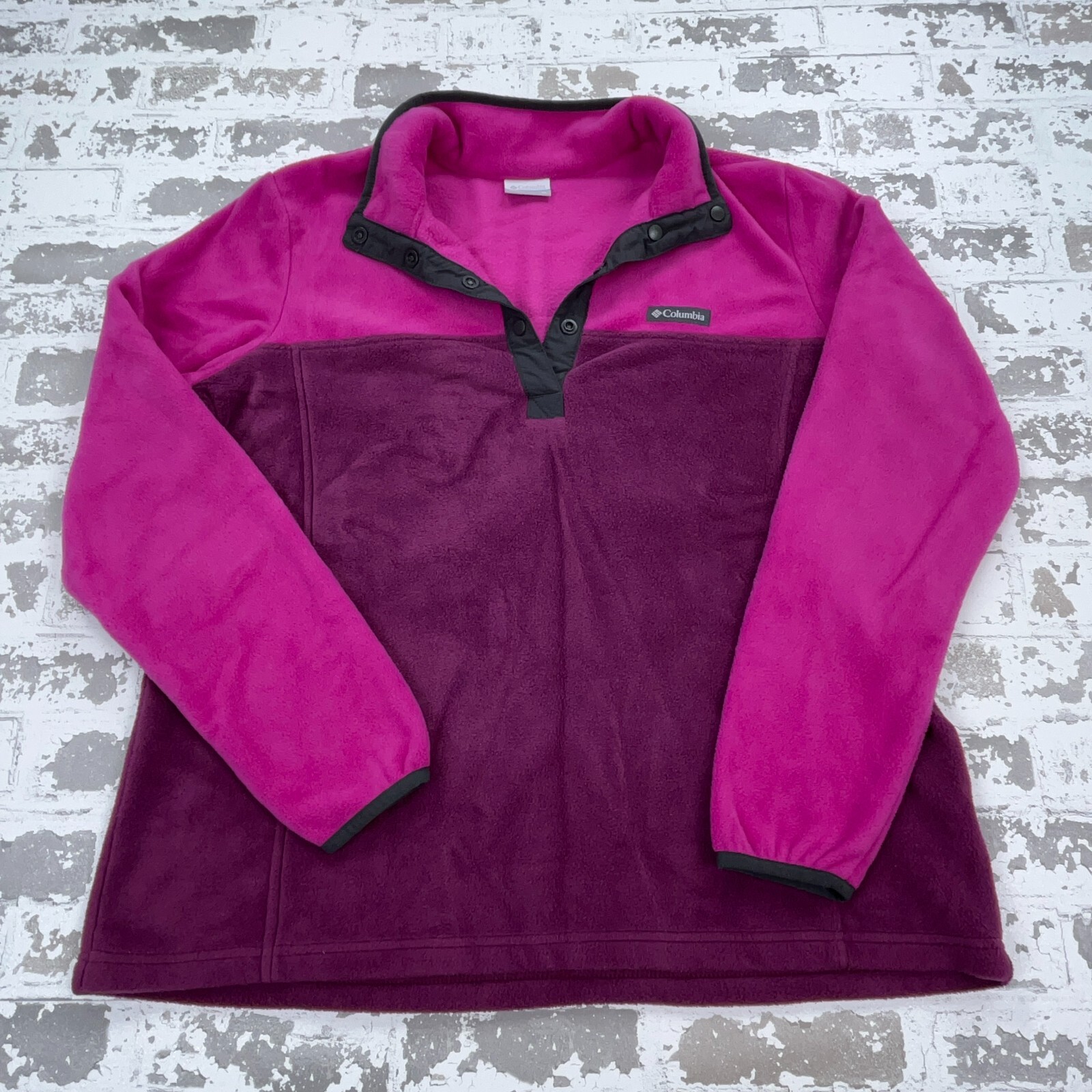 Columbia Benton Springs Fleece Pullover Sweatshirt for Women - XL Pink Snap-T Fleece-image