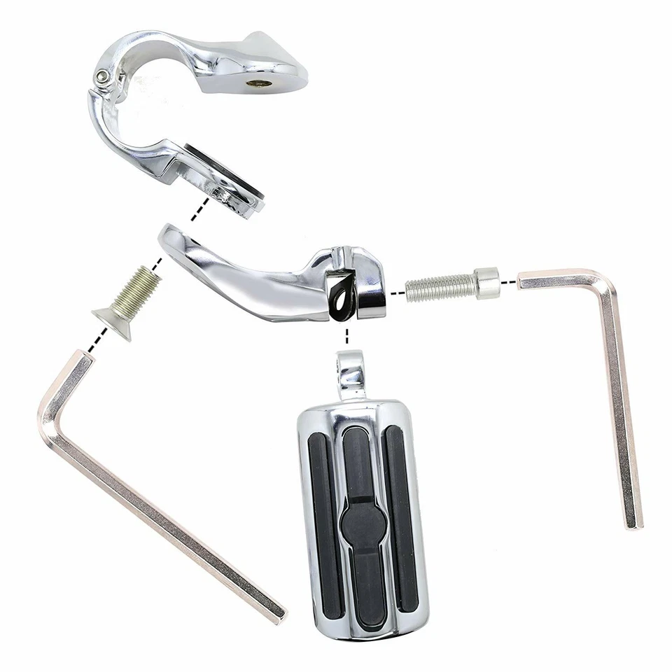 Pedais de barra de colisão para Harley Davidson 1-1/4" para motocicleta de estrada - Imagem 4 de 4