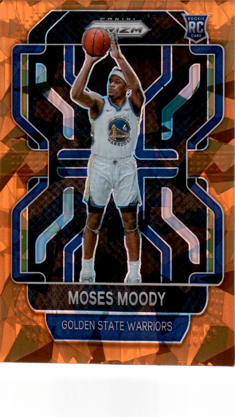 2021-22 Panini Prizm Orange Ice Prizm Moses Moody #308 Rookie RC Warriors SP