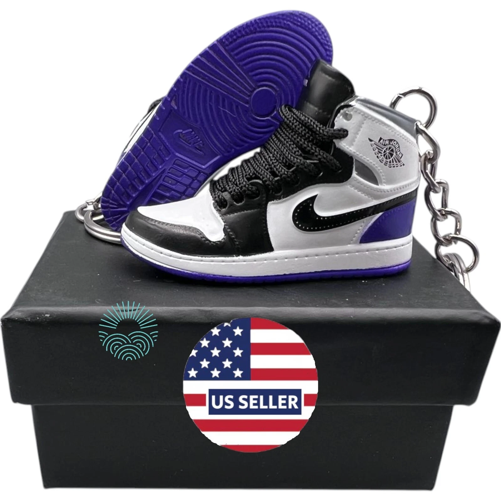 Porte clés Chaussures Mini Jordan / AJ Sneaker Trainer Keyrings   Collection 3D avec boîte