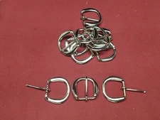 Leather Hardware - LOT 12 CHROME PLATED BRASS #5 Heel Bar Buckles - Size 1"