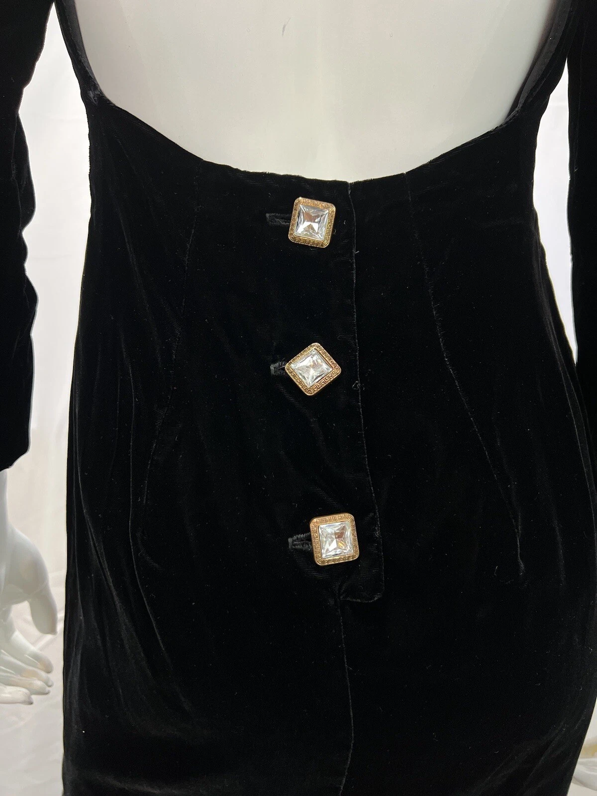 UNDERCOVER Abito tubino vintage Moda Int’l Victoria’s Secret 4 nero velluto schiena aperta