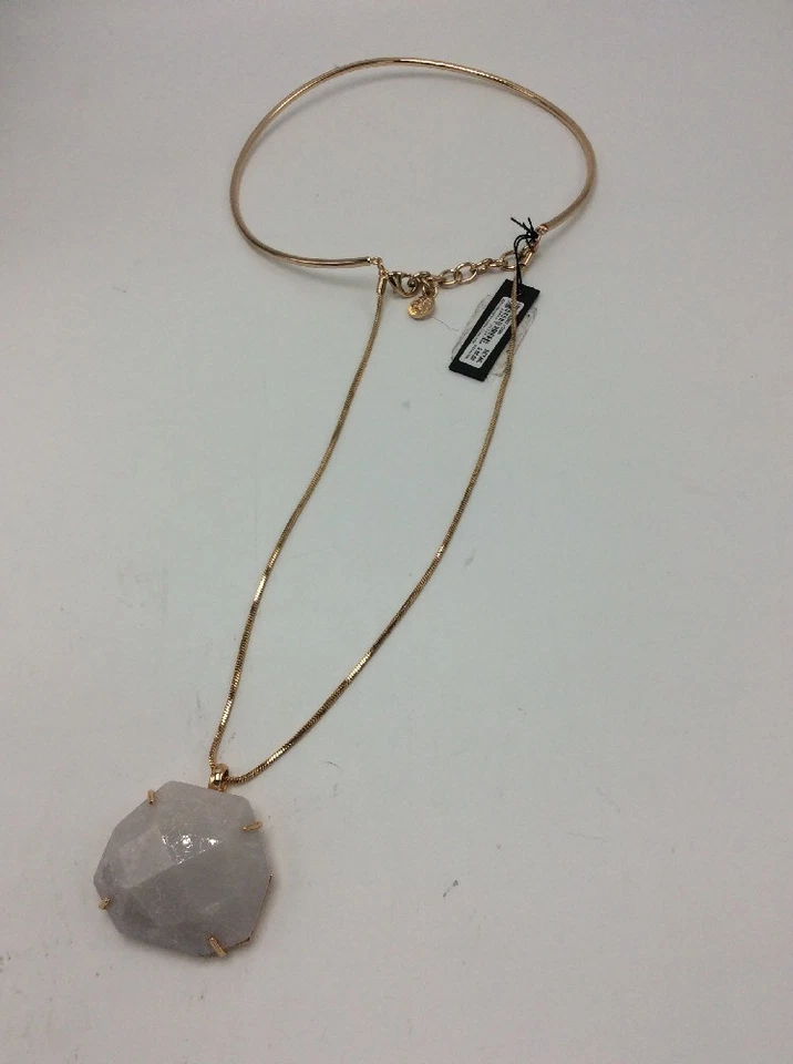 $98 Vince Camuto Collar Doble Capa Piedra Blanca Grande Tono Oro Rosa VCC217 Foto 4 de 4