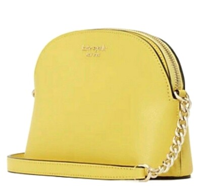 New Kate Spade Spencer Small Crossbody Soft Saffiano Leather Yellow Dust  bag