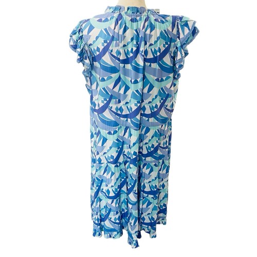 Sail To Sable Größe XXL Mohn Rüschen Ausschnitt Stufenkleid blau bunt neu mit Etikett $ 268 - Bild 7 von 14