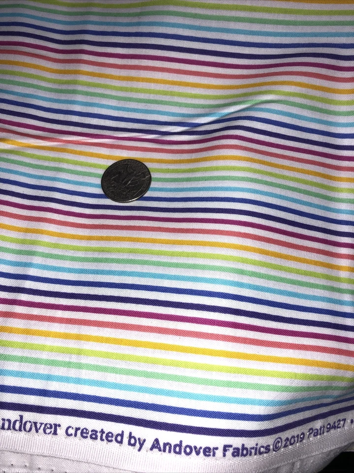 Telas Andover Arco Iris Rayas Finas Espolvoreadas Tela Multicolor Vendida por Yarda Foto 2 de 4