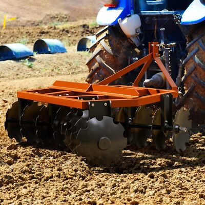 Attachments 3 Point 5ft Notched Disc Harrow Plow Attachment for Cat 0&1 Tractor