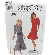 Simplicity 8173 Ladies Knit Flared Panel Dress Sewing Pattern size 14 16 18 20