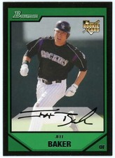 2007 Bowman Jeff Baker Rookie RC #204 * Colorado Rockies