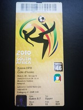 WC TICKET NORTH KOREA - IVORY COAST 25.06.2010 GAME 46