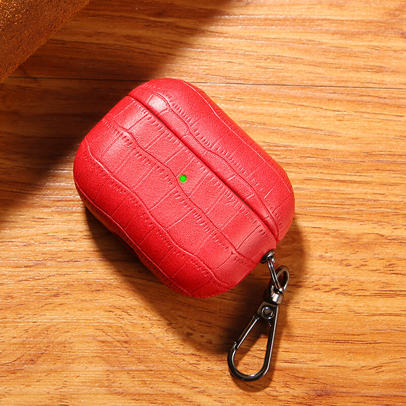 Luxury Crocodile Pattern Leather Earphones Case For Apple