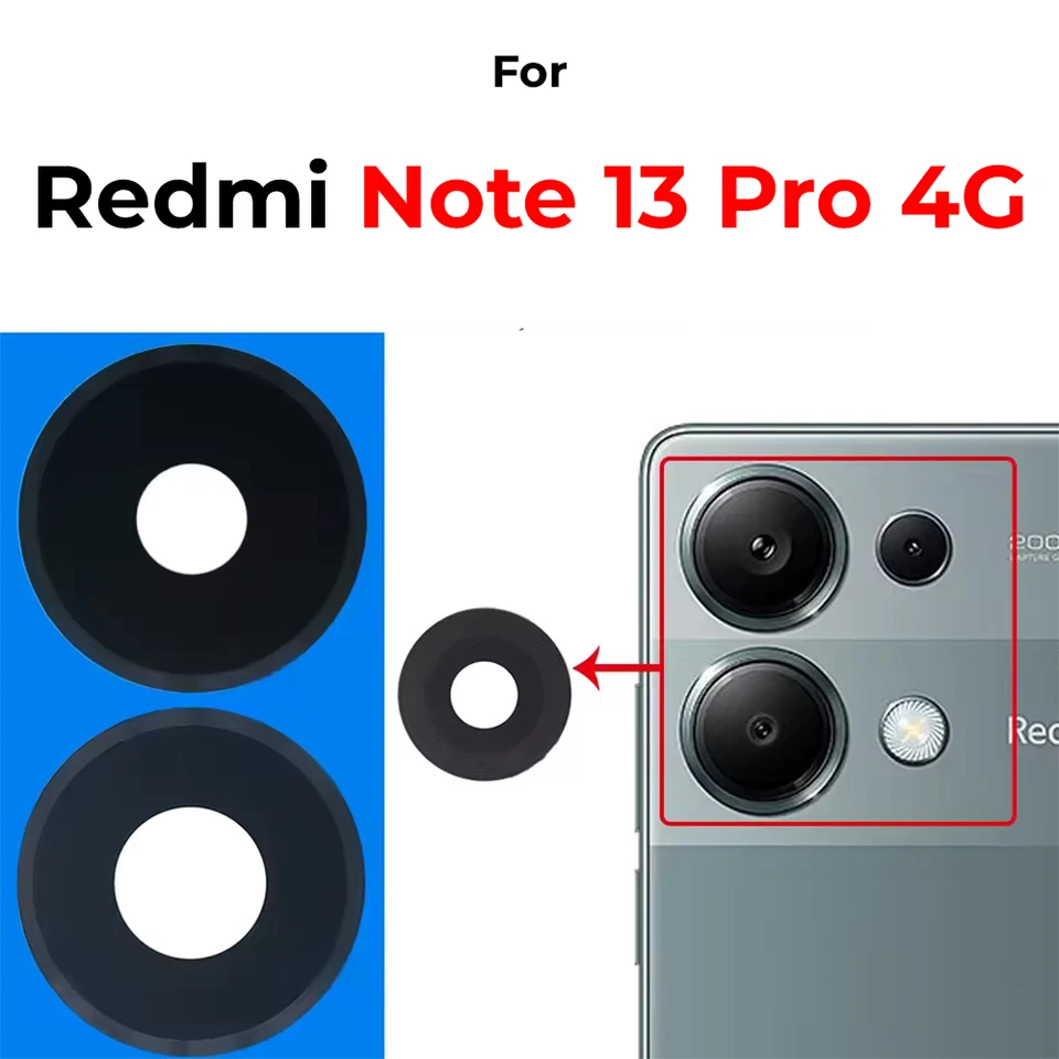 XOTEK Kamera Glas für Xiaomi Redmi Note 13 Pro 4G Kameralinse Scheibe Camera Glasslens
