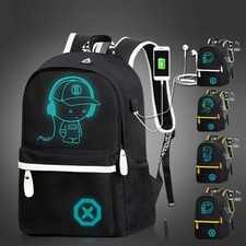 Boys Girls 17'' Laptop Luminous Backpack School Bookbag with USB Charging Port