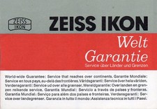 Zeiss Ikon - Światowa karta gwarancyjna / Photo Max Kreuzlingen 1965