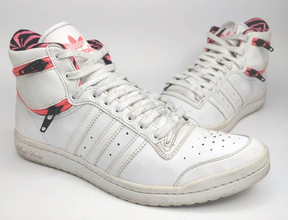 Adidas Top Ten Sleek Zip Series Hi Trainers Q23630 White Punch Pink Size eBay