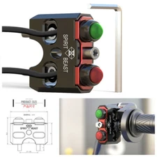 Aluminum Alloy 22mm Motorcycle Handlebar Reset Self-Locking Double Switch On-Off