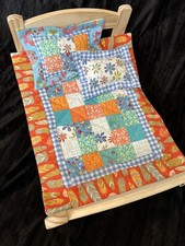 Farmhouse Doll Bed Quilt - Made For American Girl 16"x20  Patchwork Polly  s Rox