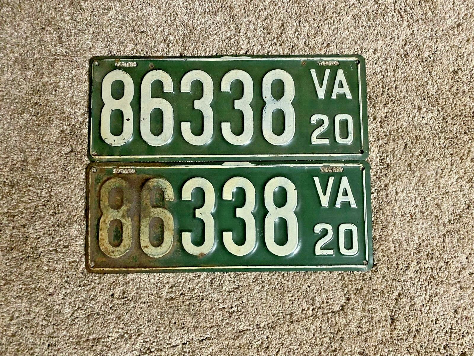 1920 Virginia License Plate SET, 86338 eBay