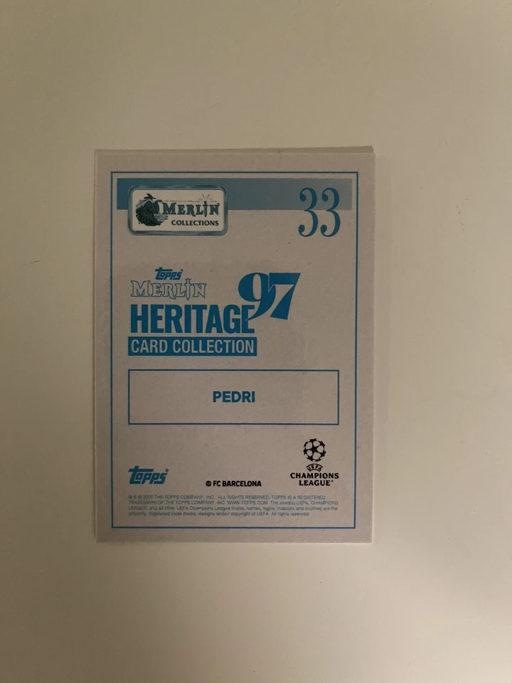 2020-21 Topps Merlin '97 UCL Pedri Auto 1/10 #33 FC Barcelona Spain WC - Image 2 of 3