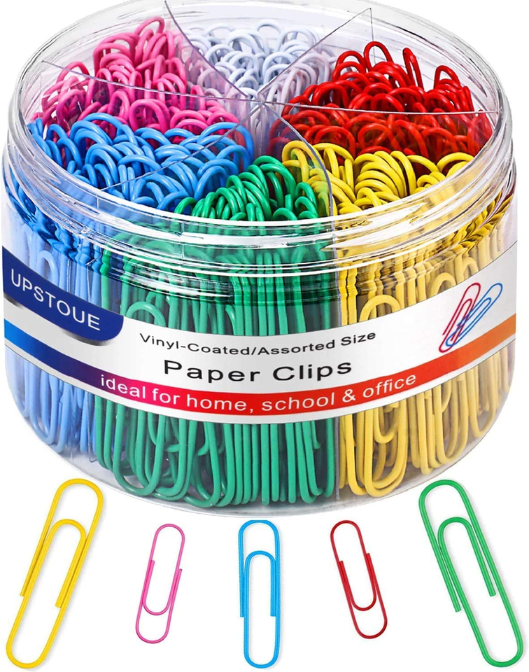 Paper Clips Assorted Sizes Colored, 400PCS Med & Large for Office ...